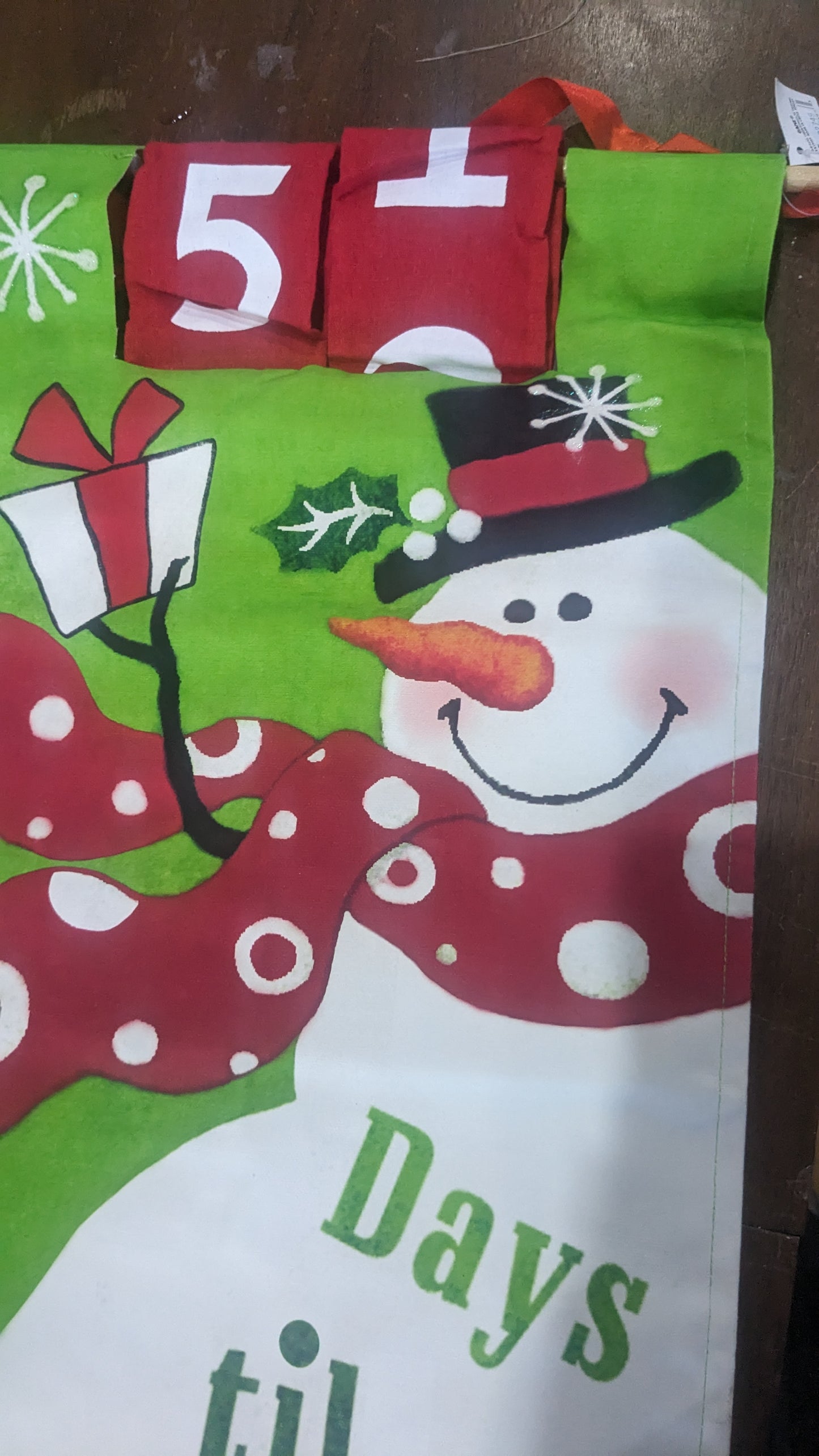 Unique Painted canvas countdown-snowman