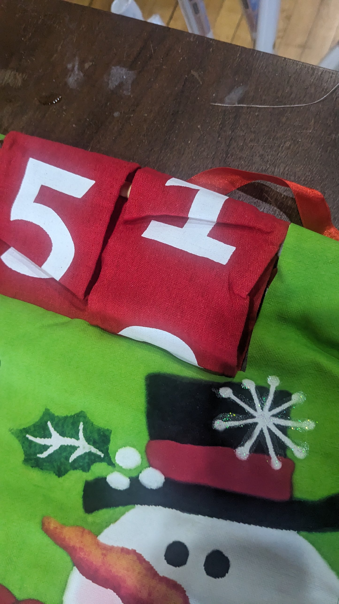 Unique Painted canvas countdown-snowman