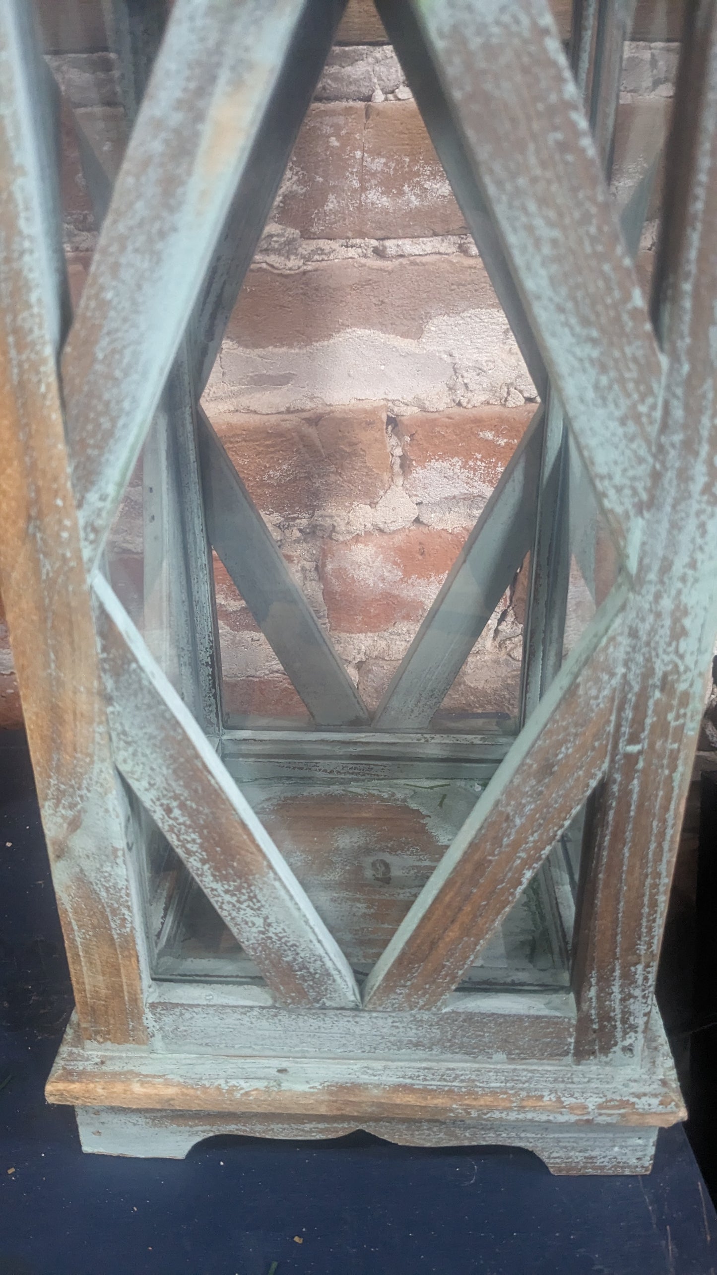 Wood, metal and acrylic lantern
