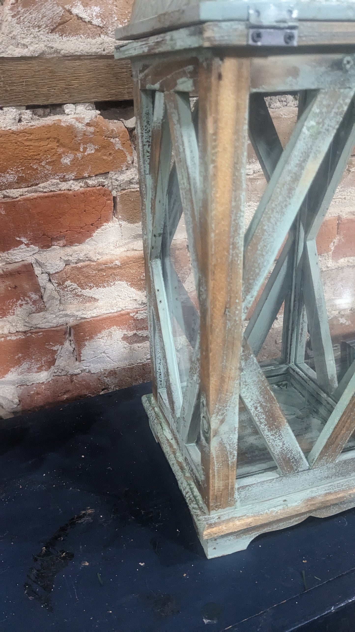 Wood, metal and acrylic lantern