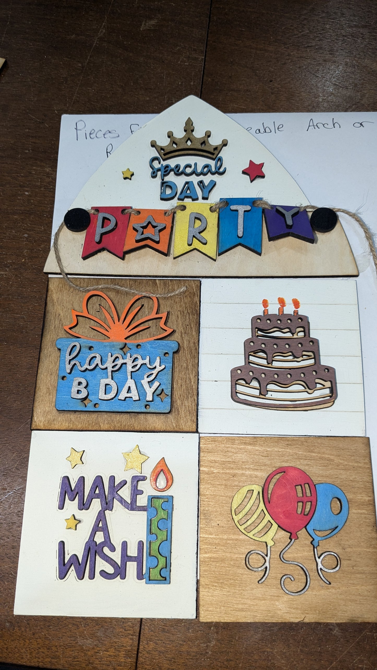Birthday Kit for Interchangeable arch or rectangle frame.