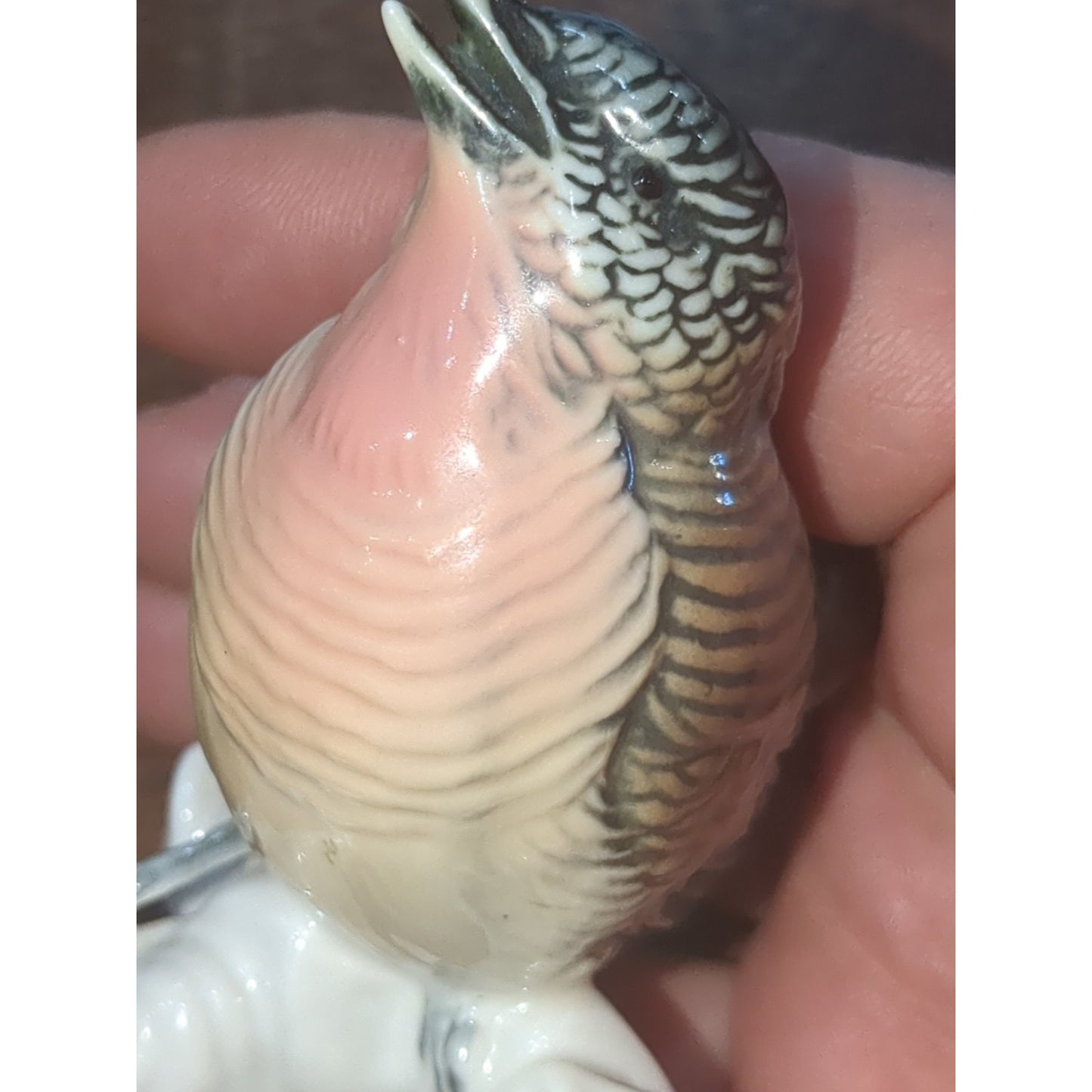 Vintage Karl Ens Porcelain Wren Bird On Branch Figurine