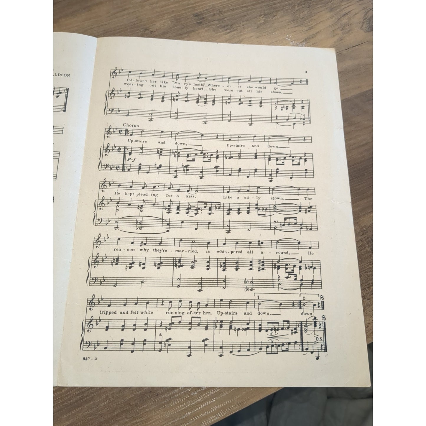 M OLIVE THOMAS Movie Vintage Musical sheet music UPSTAIRS & DOWN