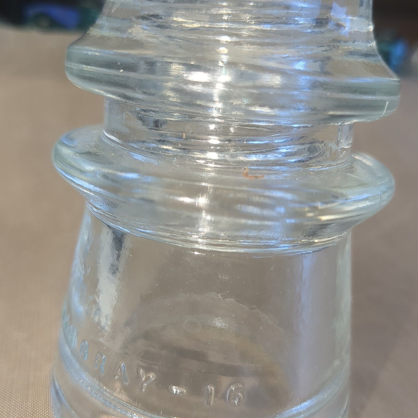 Vintage Clear glass Hemingray #16 insulator h6-16