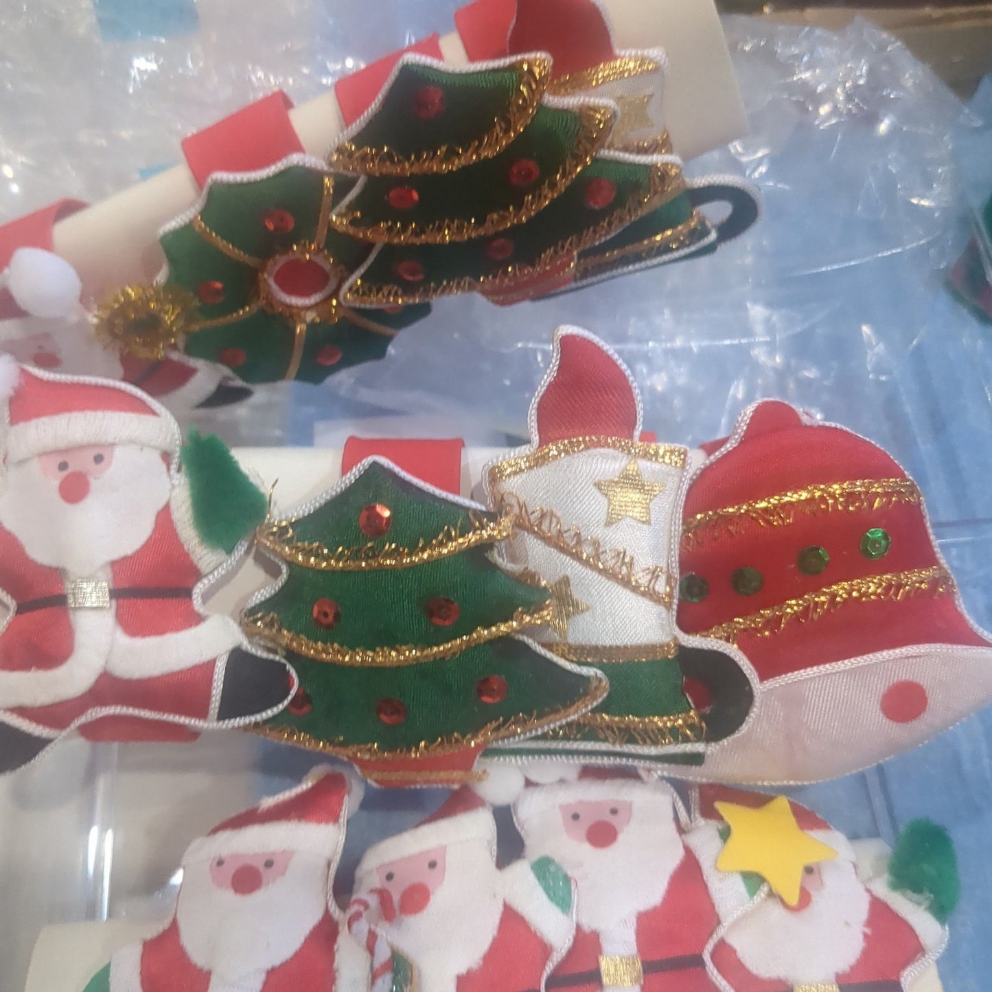 Vintage Fabric Santa Napkin Rings chr551
