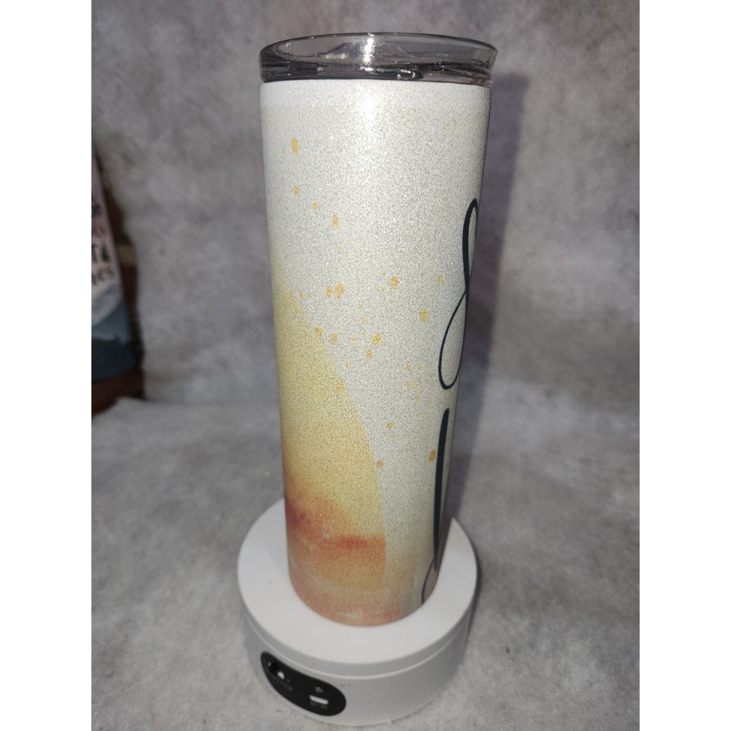 20 oz Stainless Steel Glitter Tumbler Salty As a Beach HAS FLAW