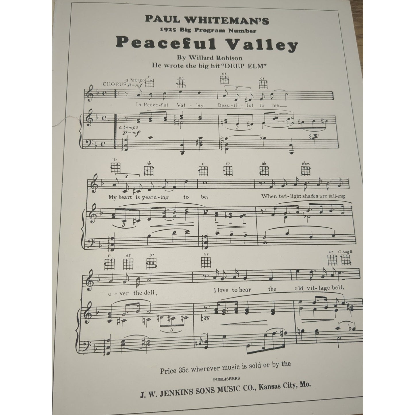 As Long As I Have You Vintage Sheet Music - 1926