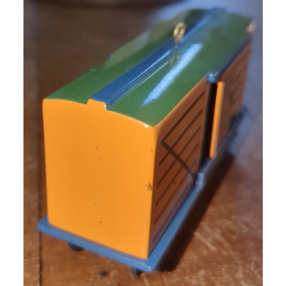 Vintage Hallmark Christmas Ornament Skyline Stock Train Car cast metal 1992