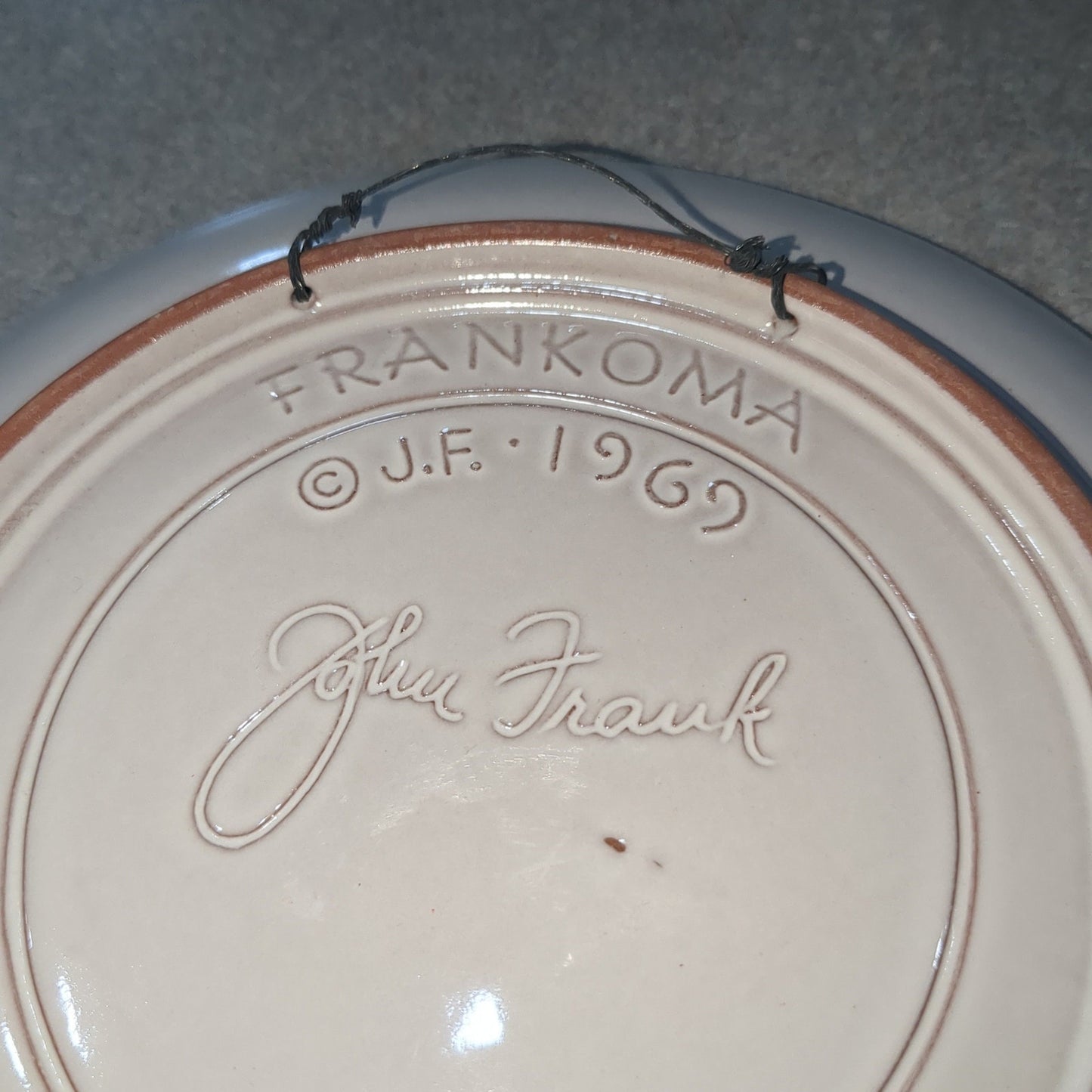 vintage Frankoma plate 1969 Laid in a manager
