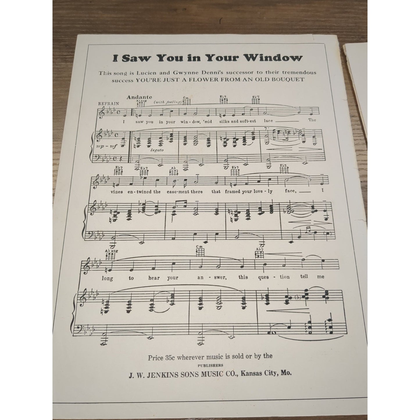 As Long As I Have You Vintage Sheet Music - 1926