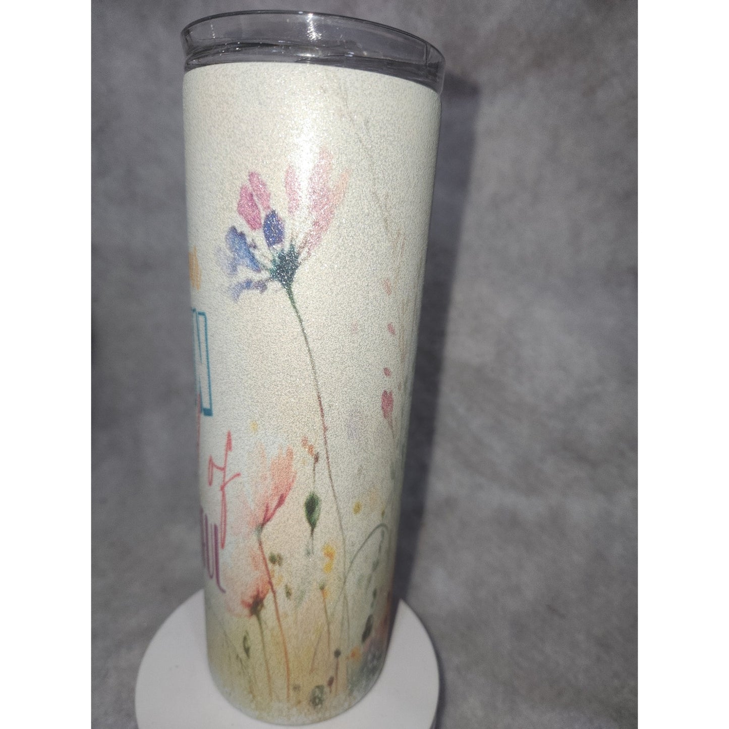 20 oz Stainless Steel Glitter Tumbler Be Your Own Kind of Beautiful