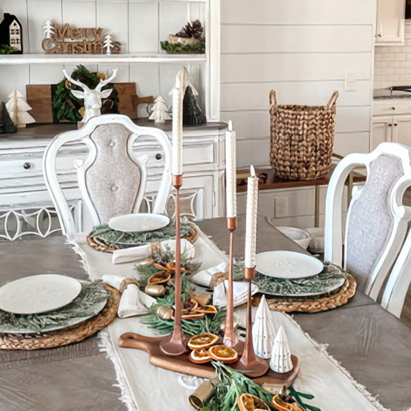 Copper Finish Cast Iron Taper Candle Holders, Set of Three NOT AVAILABLE AT MINDEN LOCATION