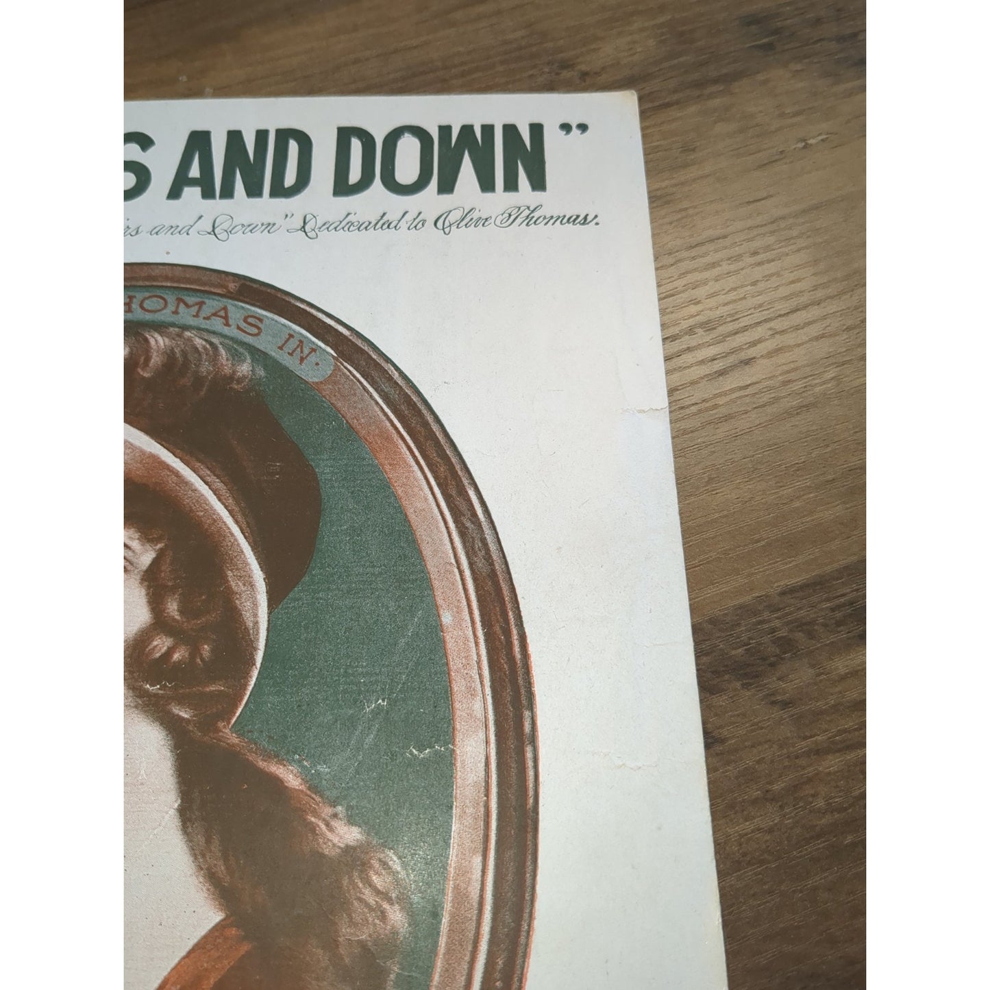 M OLIVE THOMAS Movie Vintage Musical sheet music UPSTAIRS & DOWN