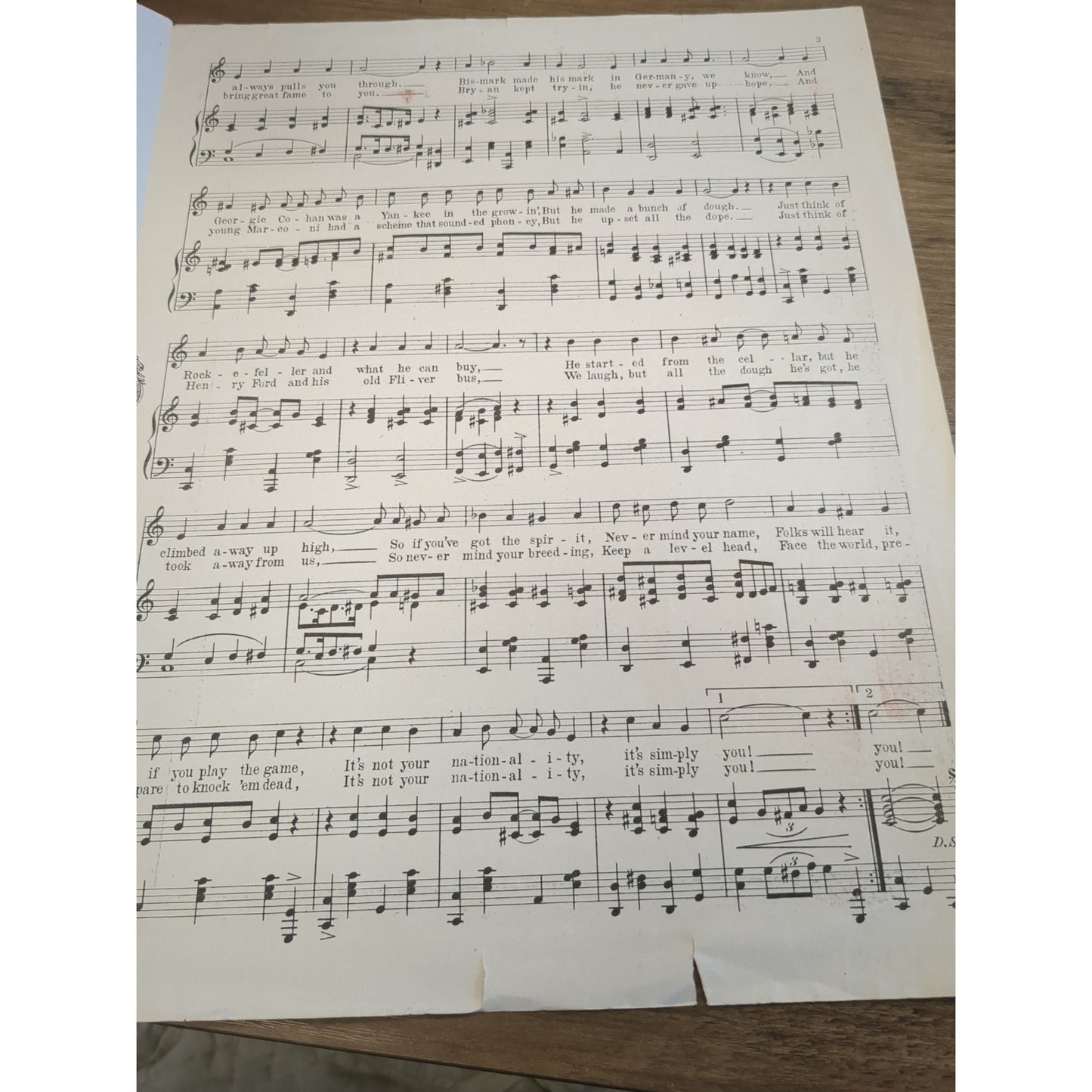 It's Not Your Nationality (It's Simply You) - 1916 large sheet music