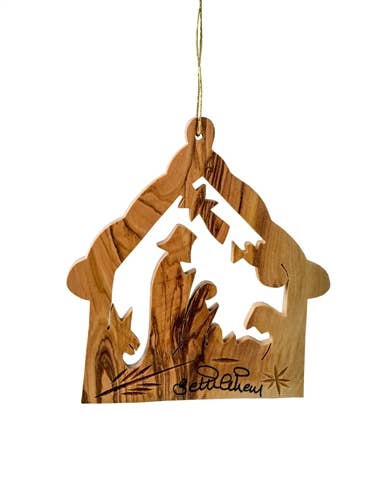 Stable with Nativity and Animals- 3"