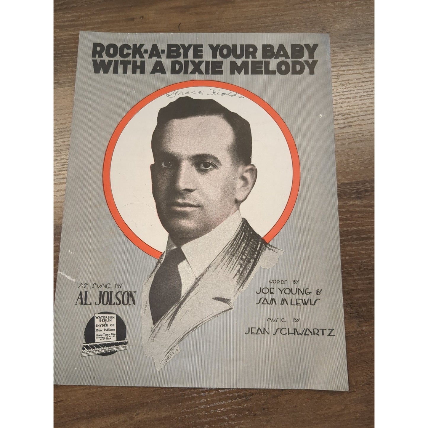 VINTAGE SHEET MUSIC - Rock A Bye Your Baby With A Dixie Melody