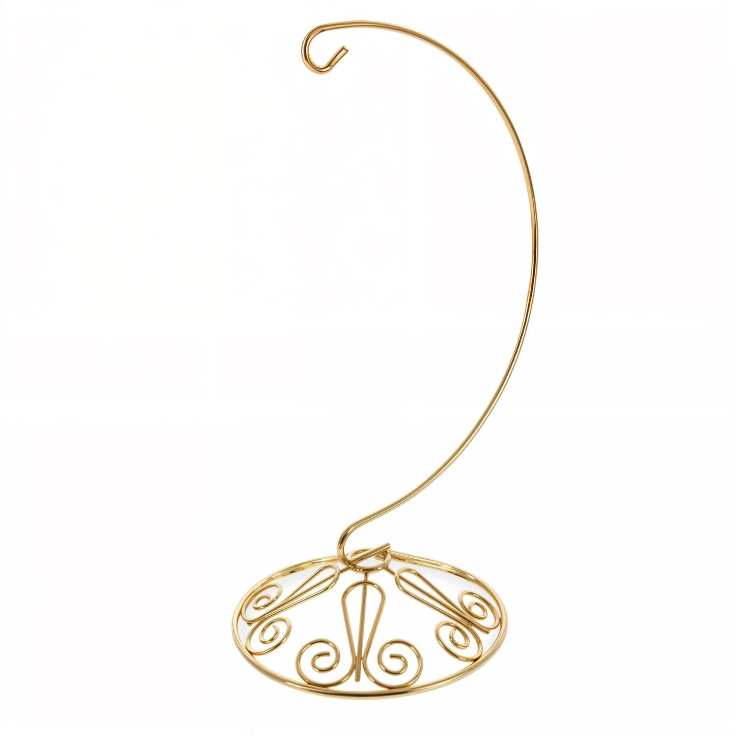 Curved Gold Wire Swirl Base Ornament Stand Display 8.75 Inches (Taiwan)