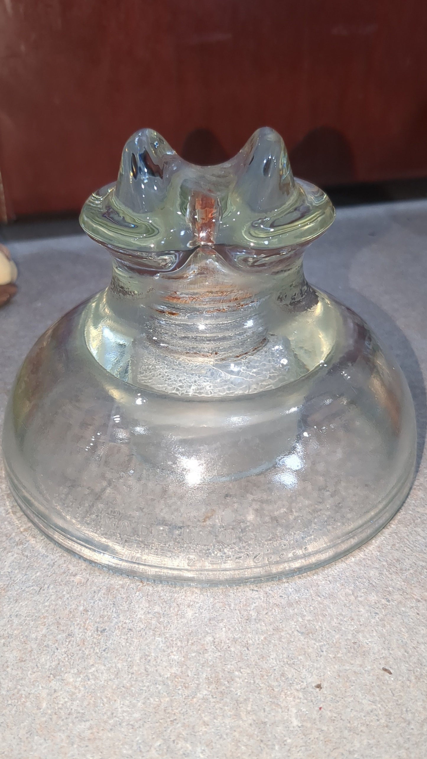 Vintage Kimble 830 clear tempered glass insulator 10-56 Made in USA.