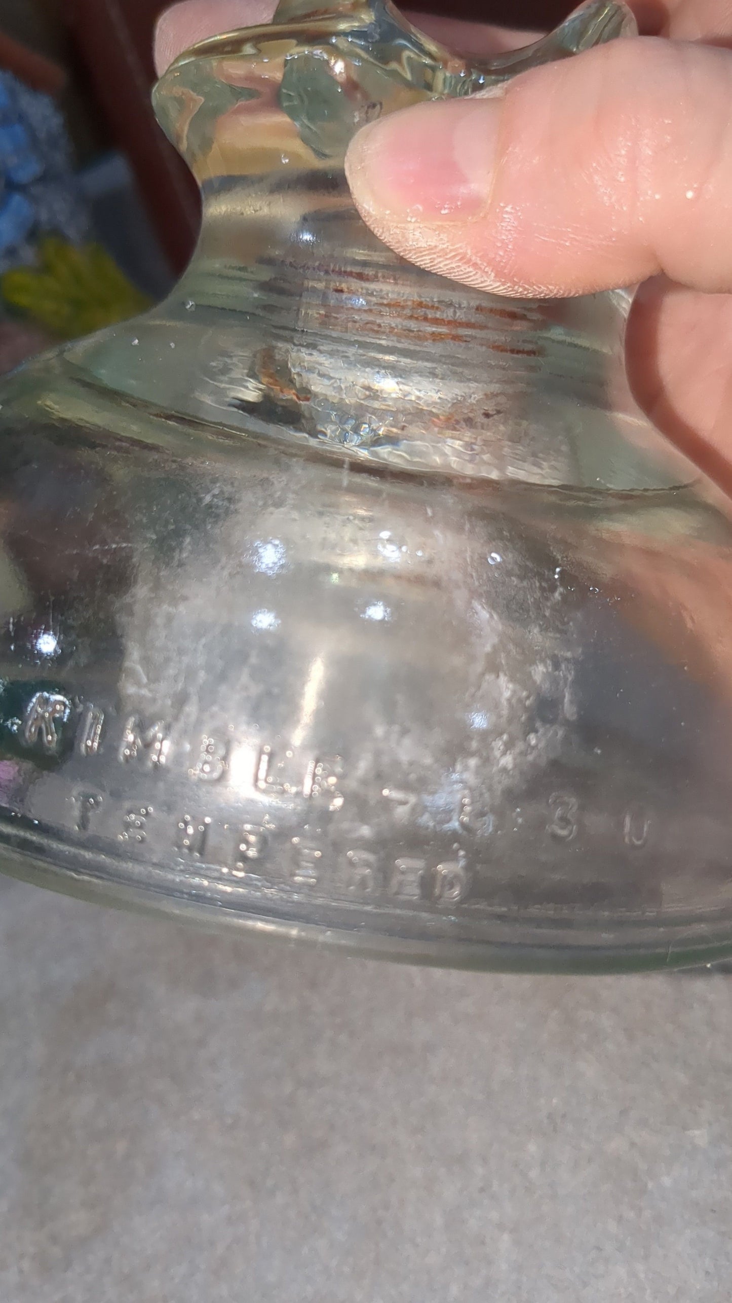 Vintage Kimble 830 clear tempered glass insulator 10-56 Made in USA.