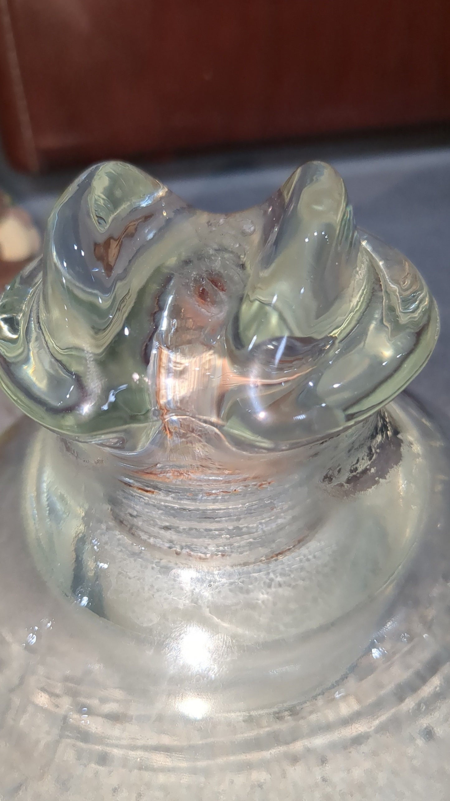 Vintage Kimble 830 clear tempered glass insulator 10-56 Made in USA.