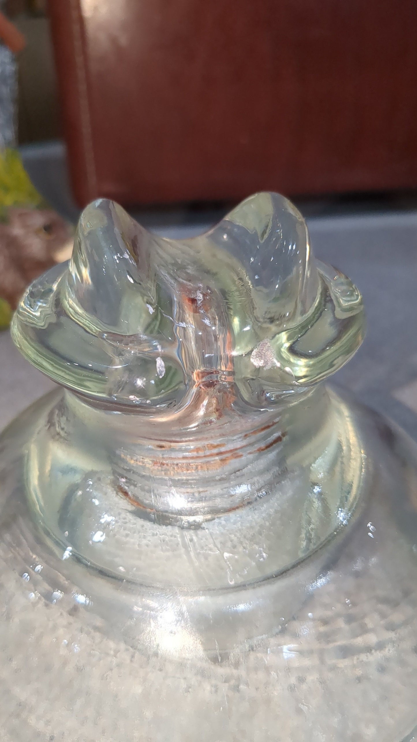 Vintage Kimble 830 clear tempered glass insulator 10-56 Made in USA.