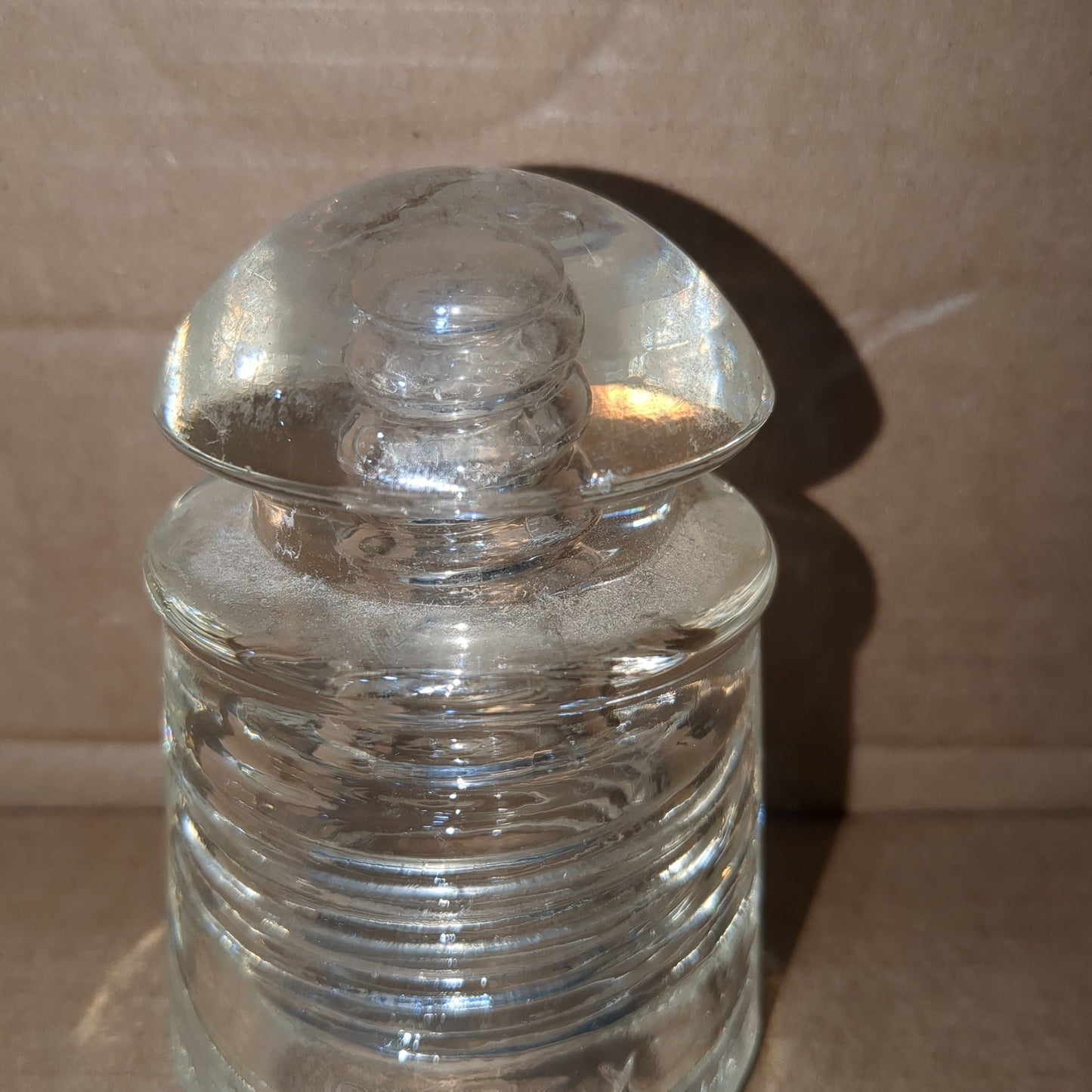 Vintage clear glass Pyrex insulator