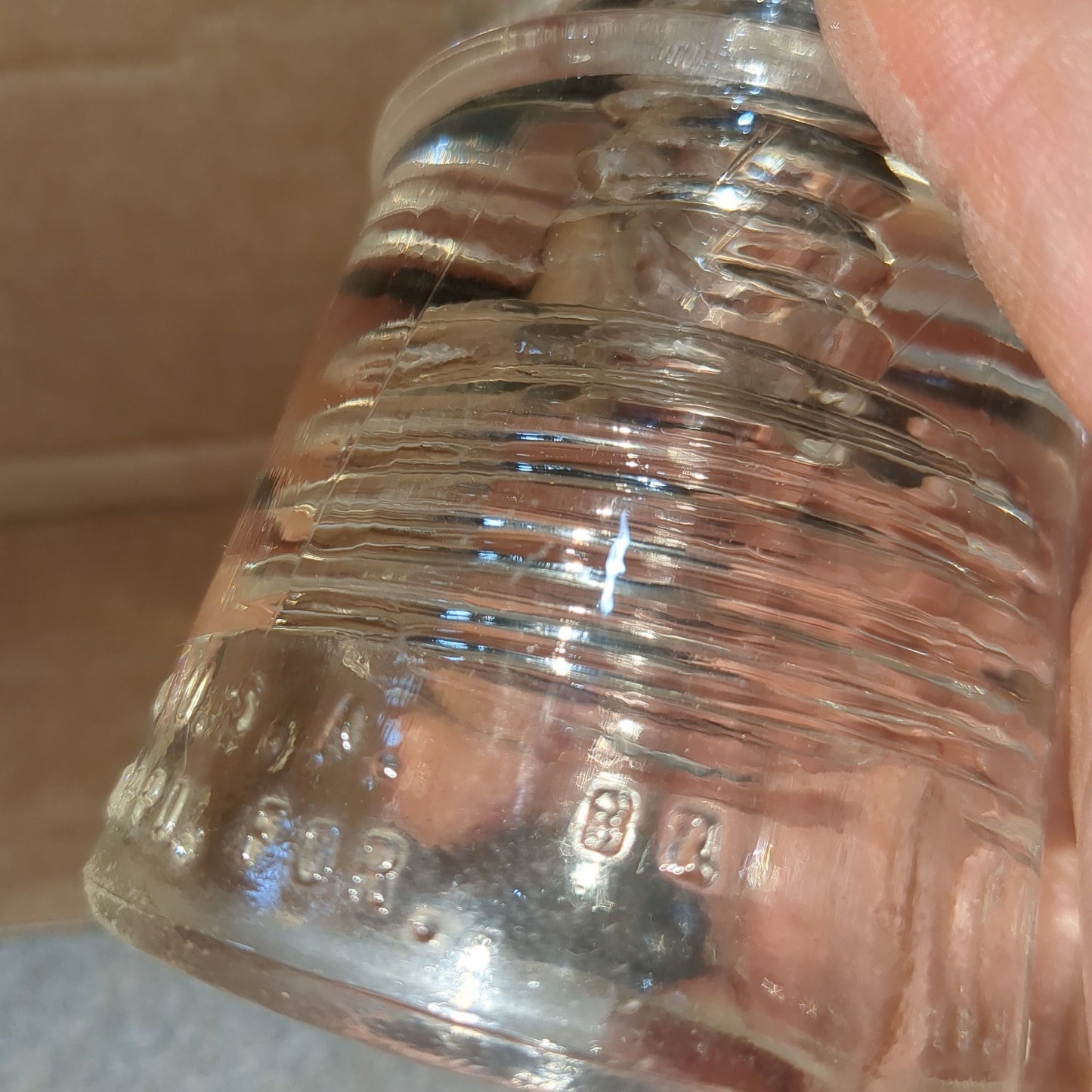 Vintage clear glass Pyrex insulator