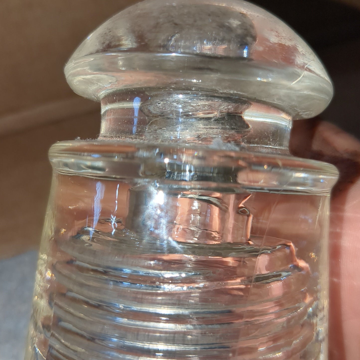 Vintage clear glass Pyrex insulator