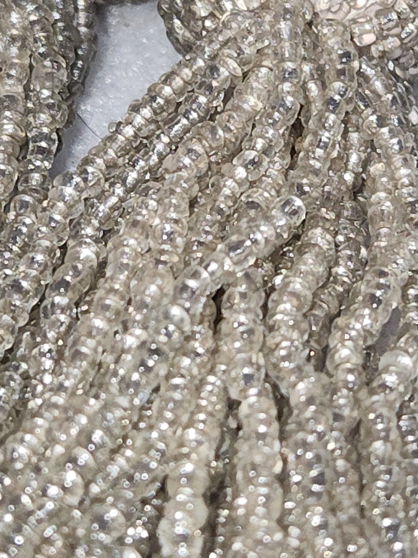 Vintage Beaded Double Tassel tree garland drapery tie back iridescent seed beads gar45