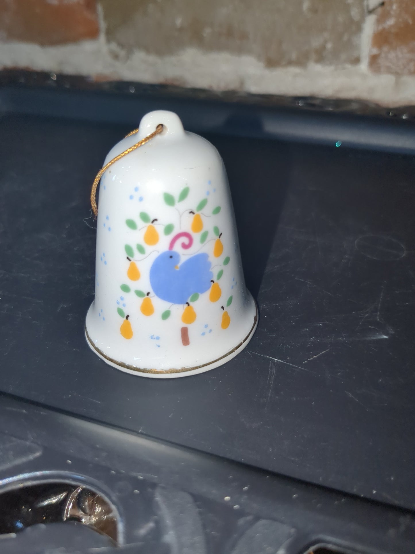 Vintage 1986 Lillian Vernon "Partridge In A Pear Tree" Christmas Ornament Bell bell970