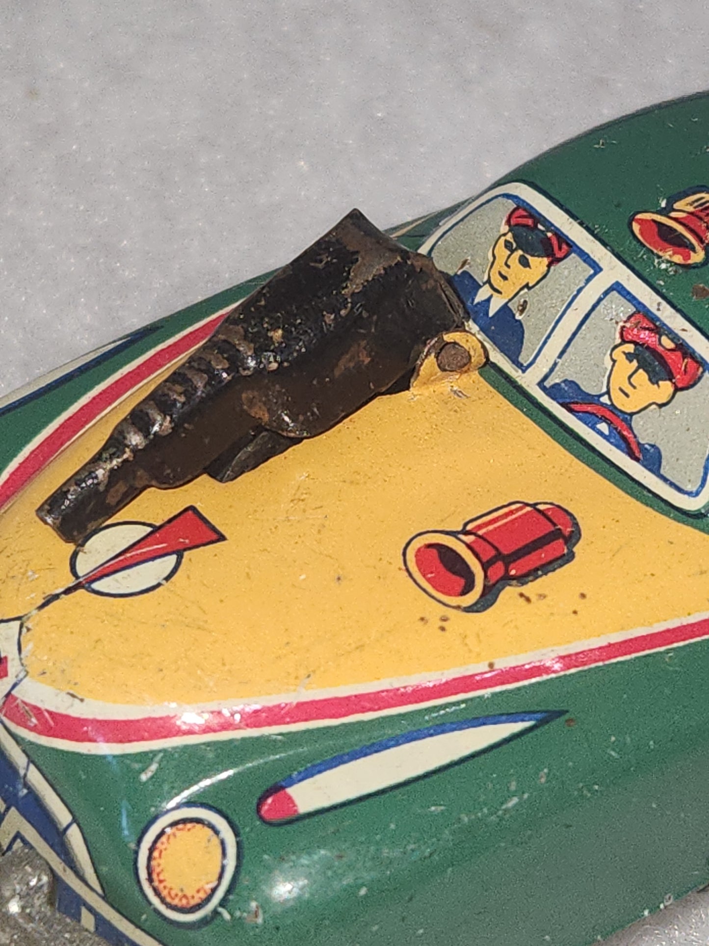 Vintage G-Men Gangster Tin Litho Toy Car Japan car6