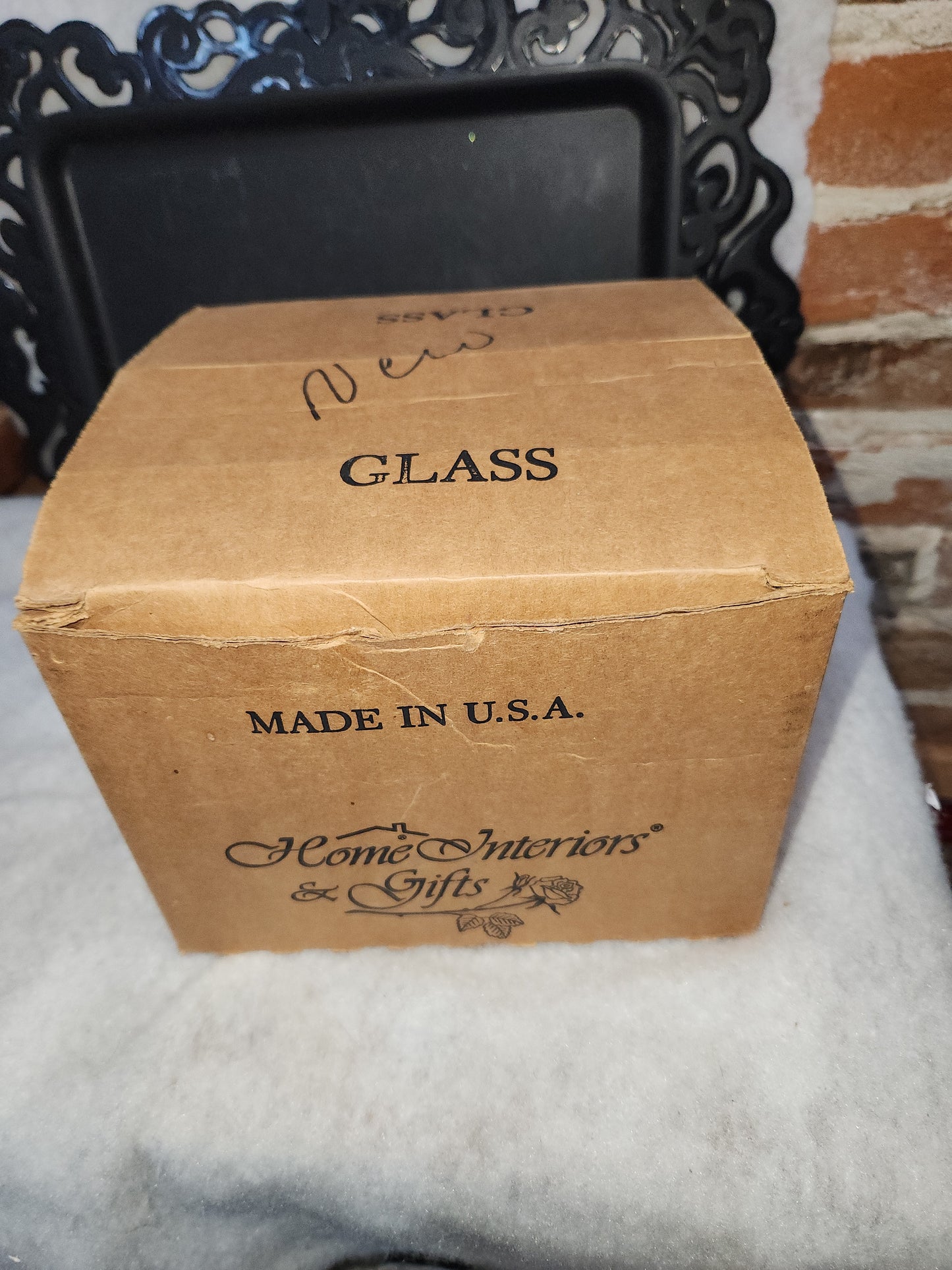 Vintage Home Interiors Diamond Crystal Glass Votive Cup Candle Holder Set of 4