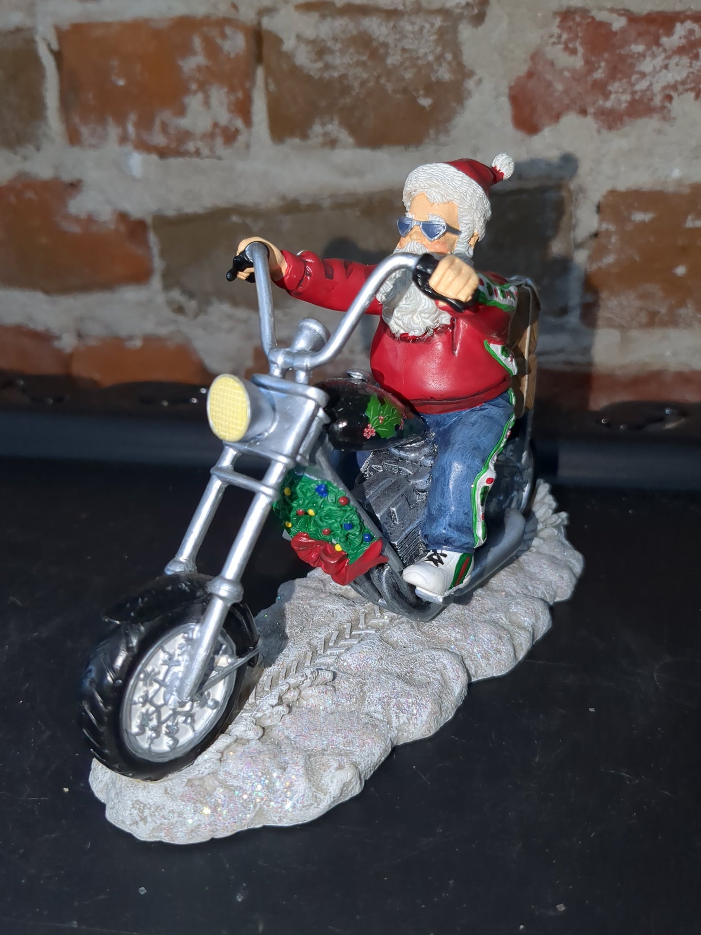 Christmas Limited Edition Rebel Without A Claus motorcycle Figurine "Revved Up for Christmas" by Hamilton r12