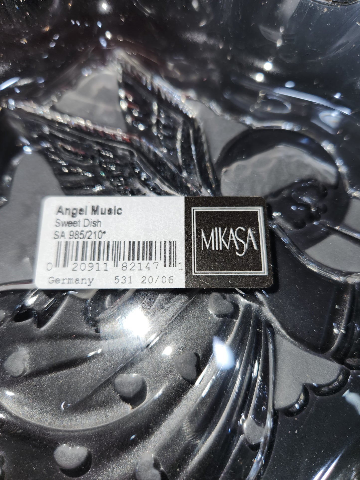Vintage Mikasa Christmas Holiday Crystal Angel Music Sweet Dish - item# SA 985/210 mk3