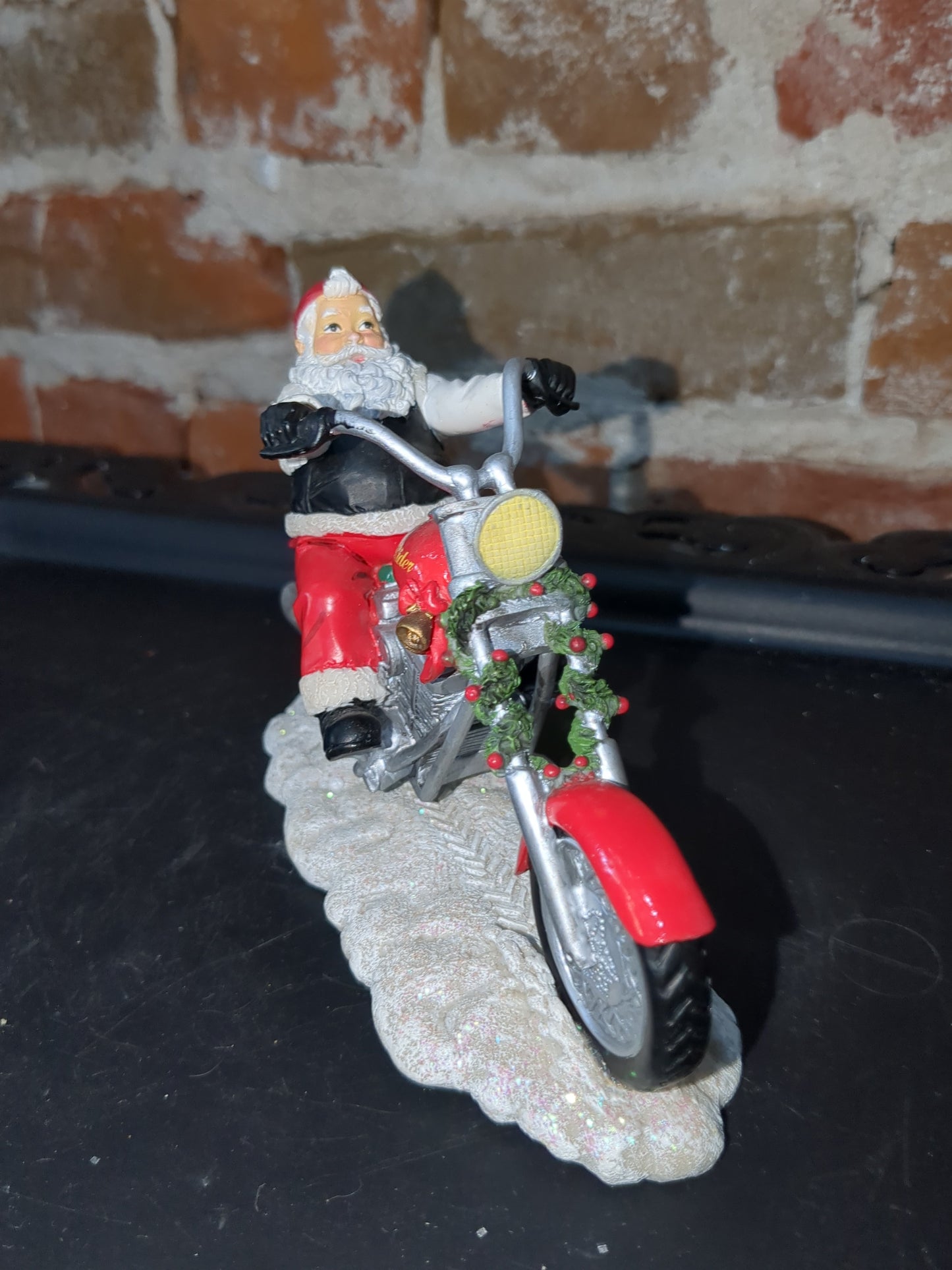 Christmas Limited Edition Rebel Without A Claus motorcycle Figurine "I'll Be Home for Christmas" by Hamilton r1