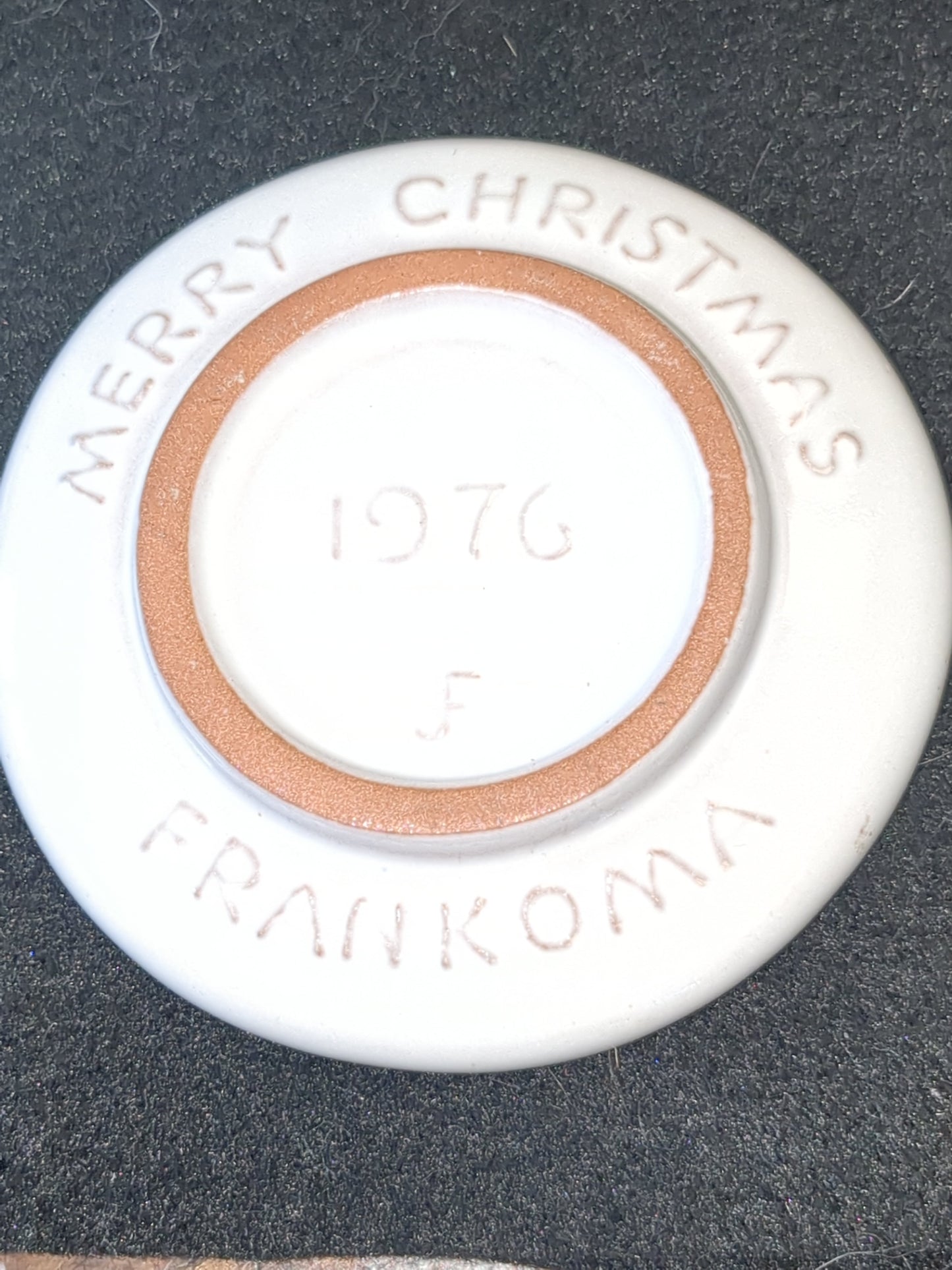 Vintage Frankoma ceramic Christmas card 1976