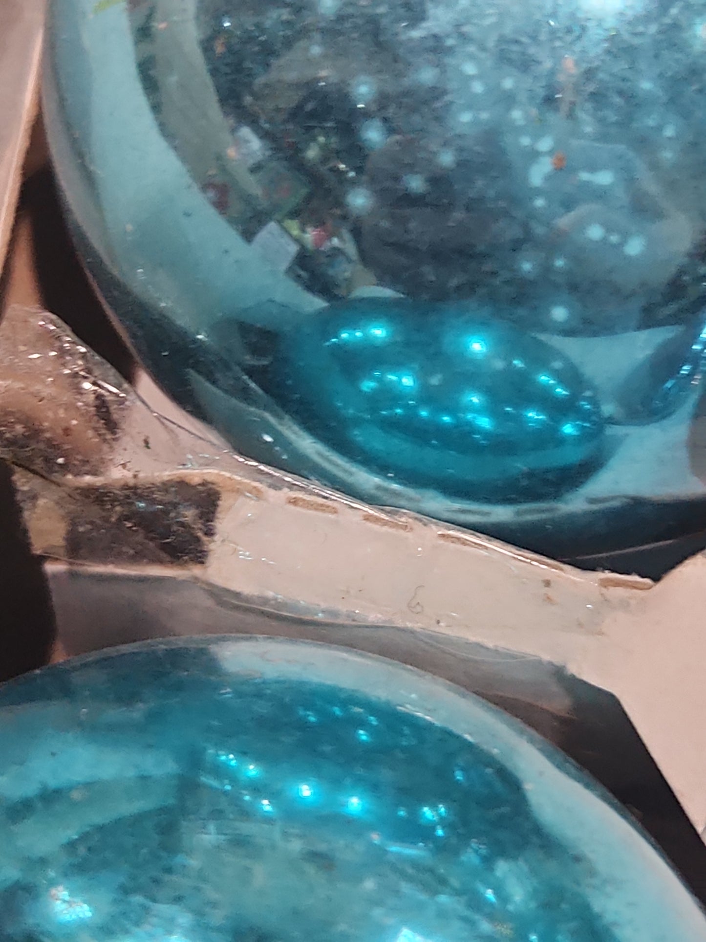 Box of Shiny Brite Brite turquoise ornament 2 1/2" bo68