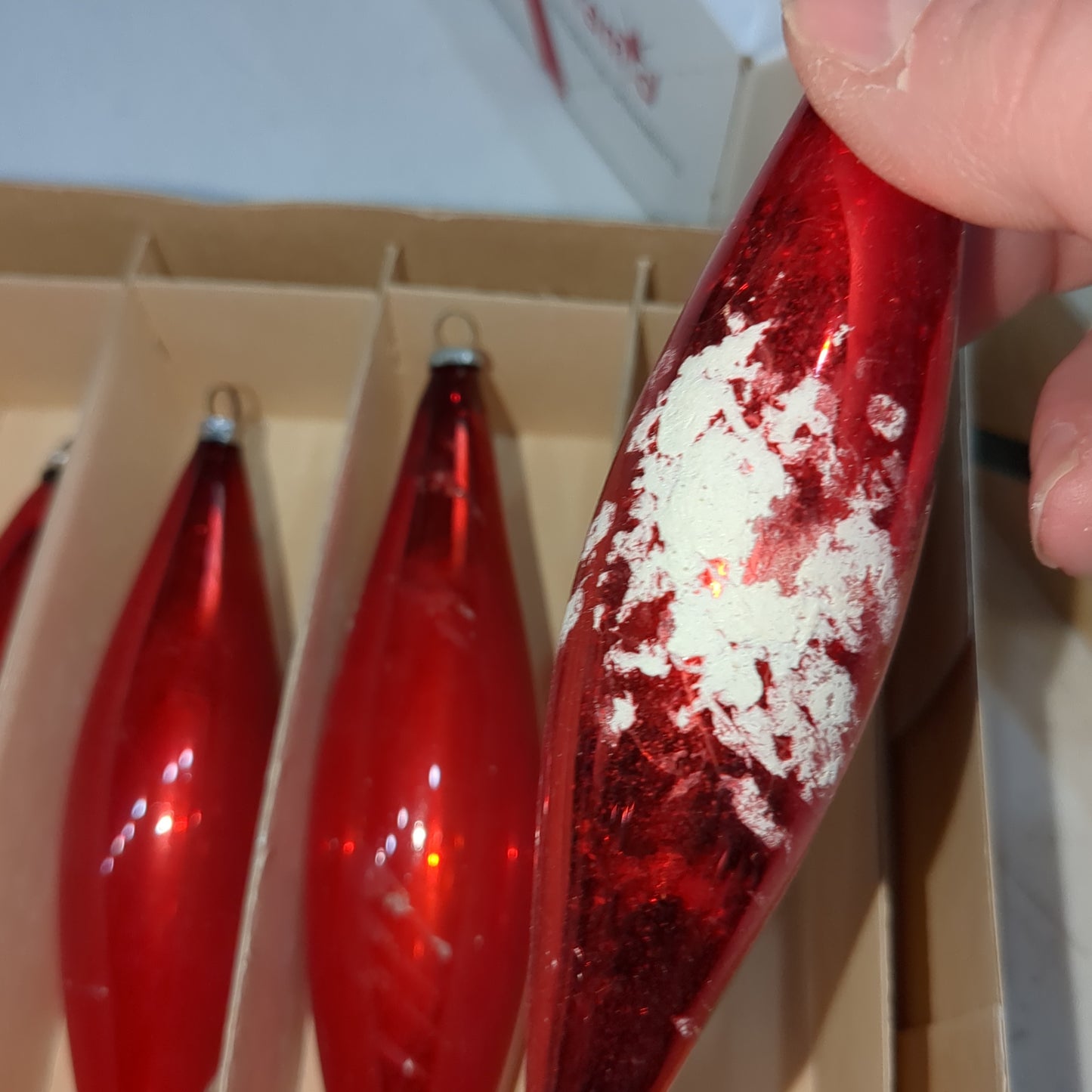 Bo20 vintage red teardrop ornaments