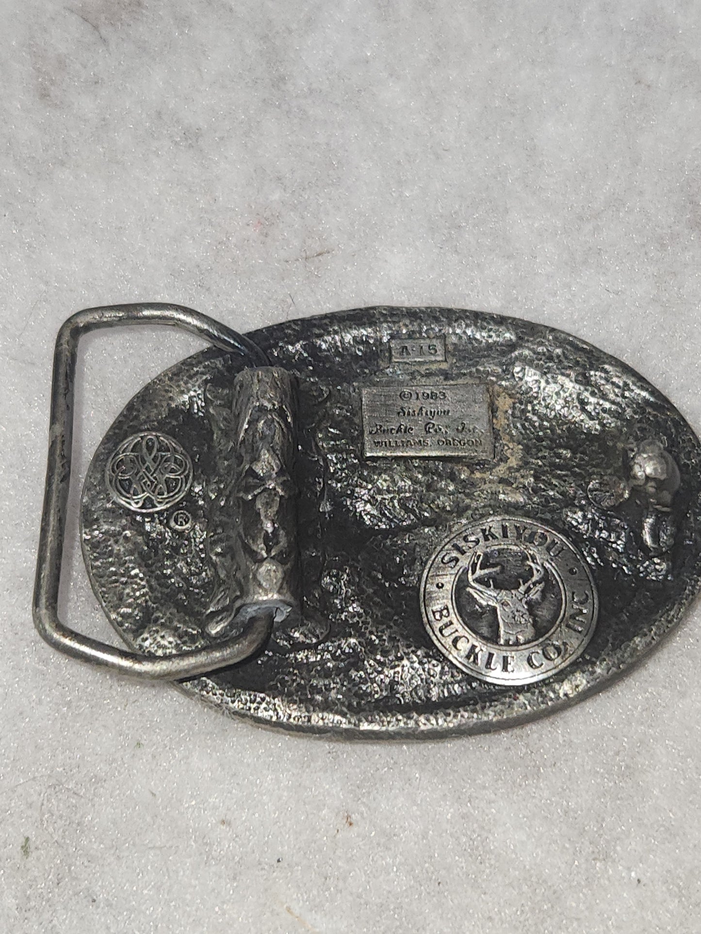 Vintage Siskiyou Pewter Belt Buckle A-15 Eagle American Patriotic 1983 bb6