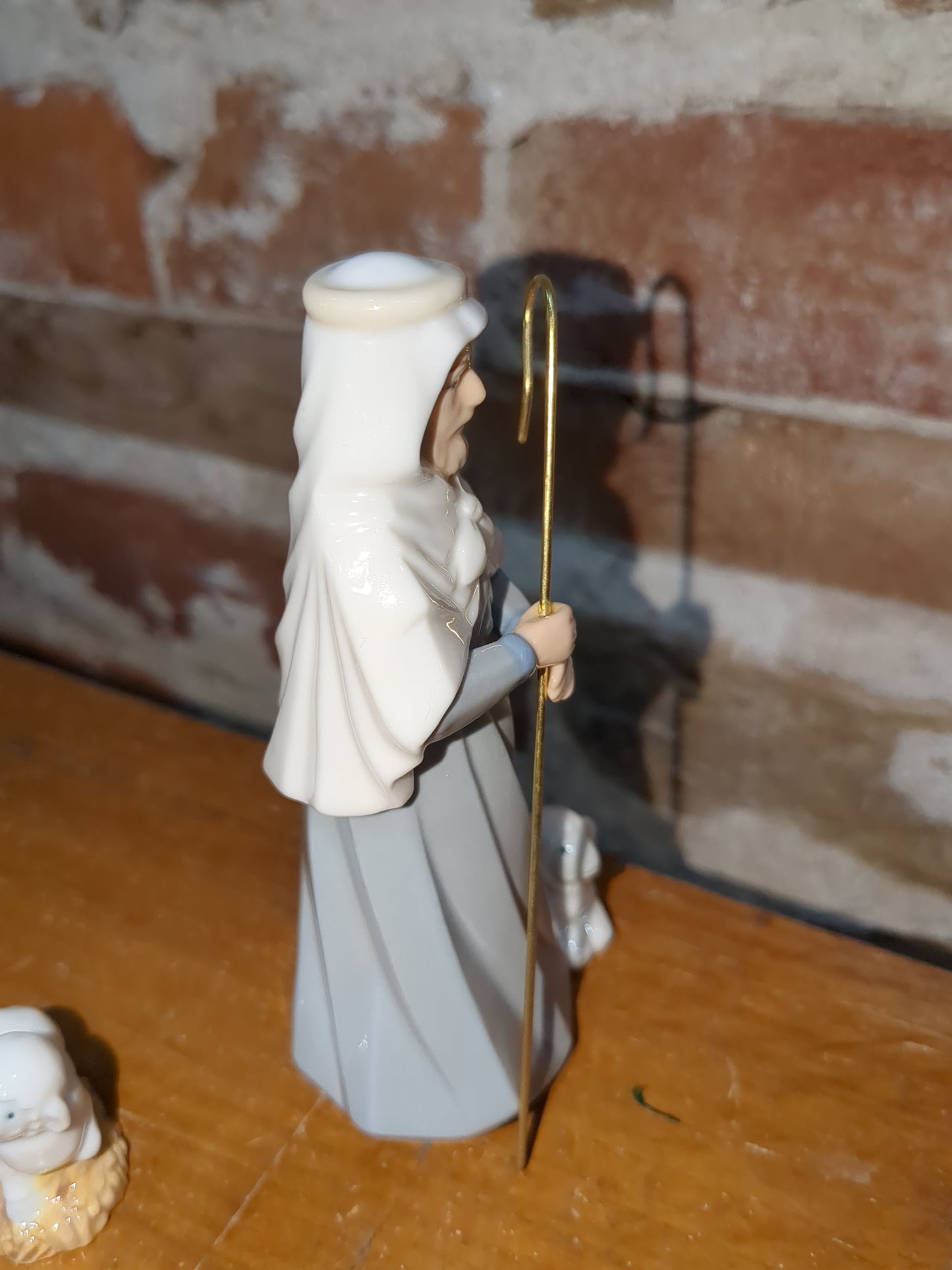 Vintage replacement piece for Hallmark ceramic 11 piece nativity set. Shepard and a sheep