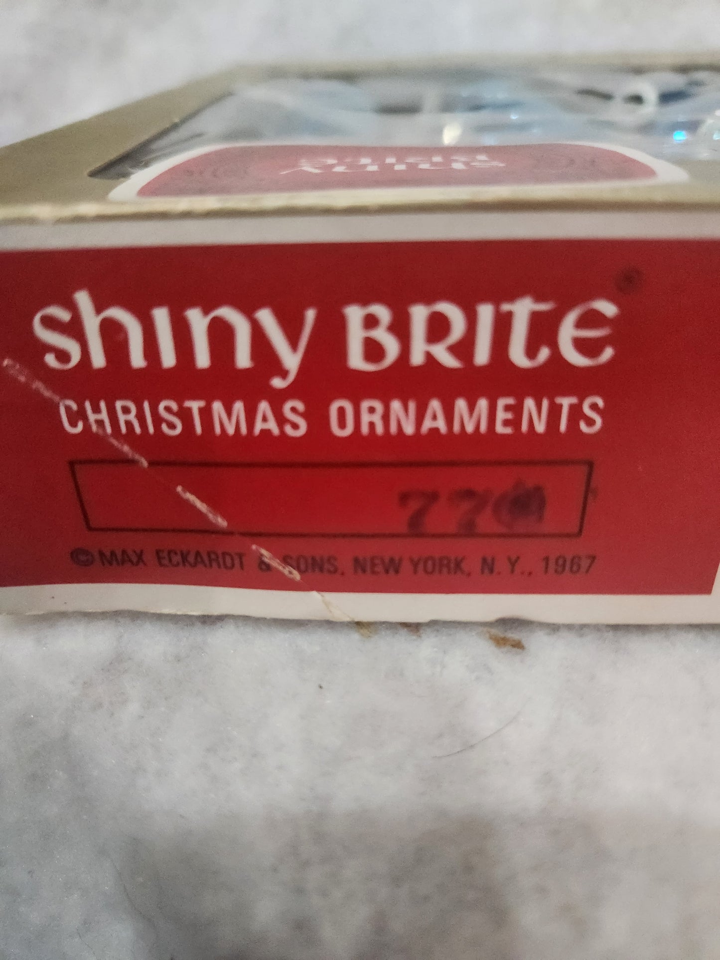 Box of Shiny Brite Brite turquoise ornament 1 1/2" bo61