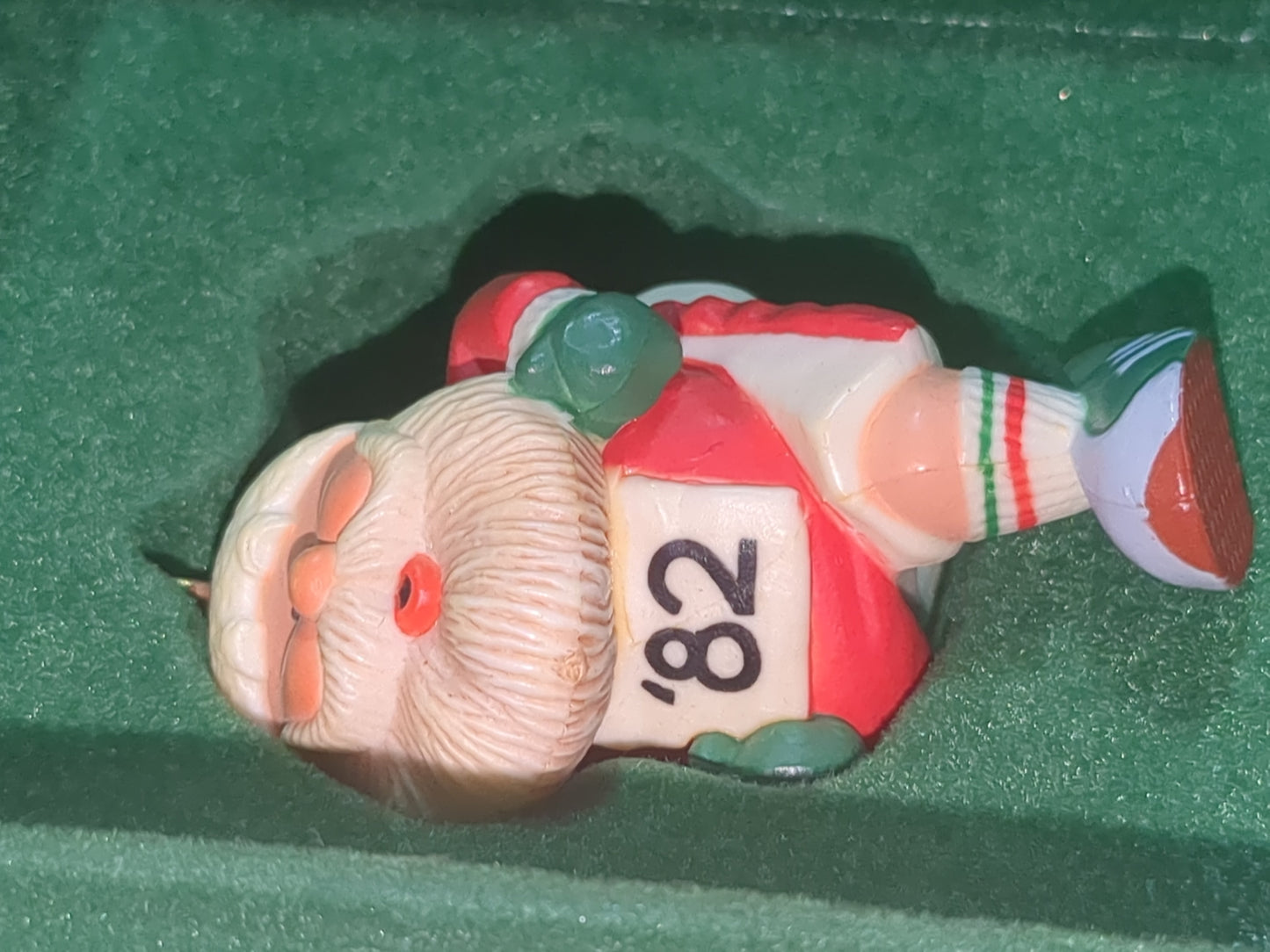 Vintage Hallmark Jogging Santa Claus Christmas Ornament Running Marathon Runner 1982 ho654