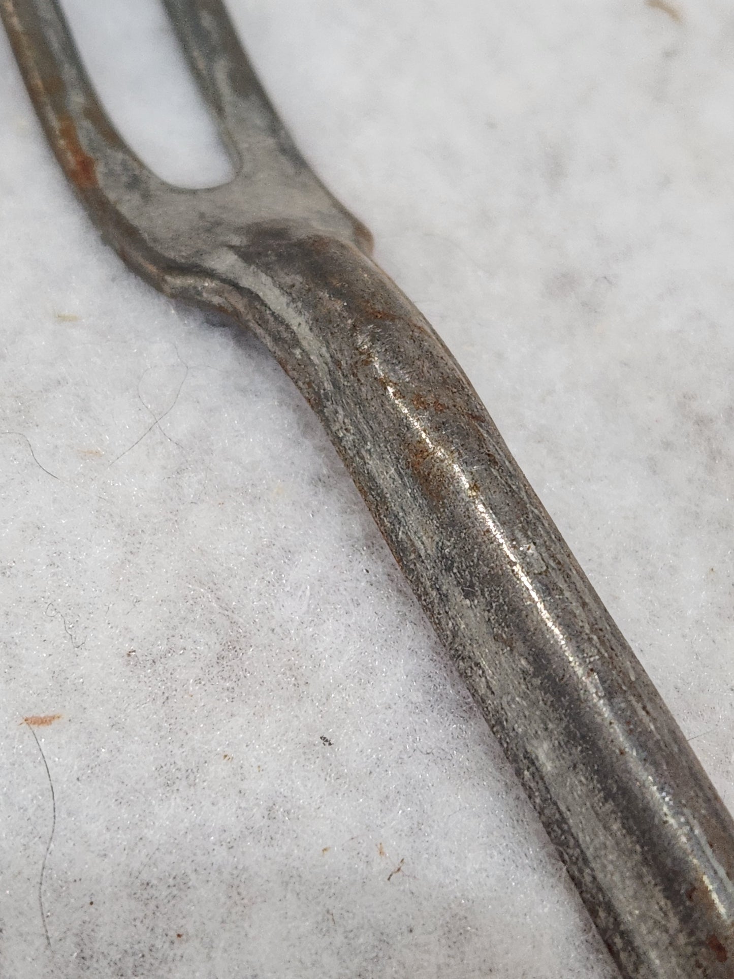 Antique Metal Two Pronged Serving Fork heavy kit66