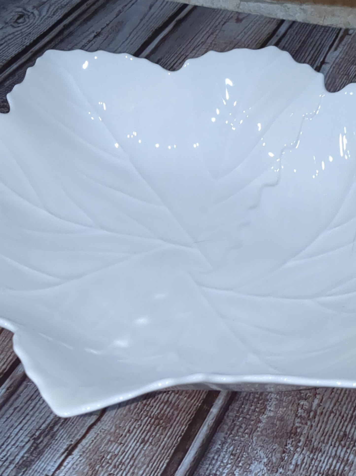 Fitz and Floyd White Leaf Bowl Bone China