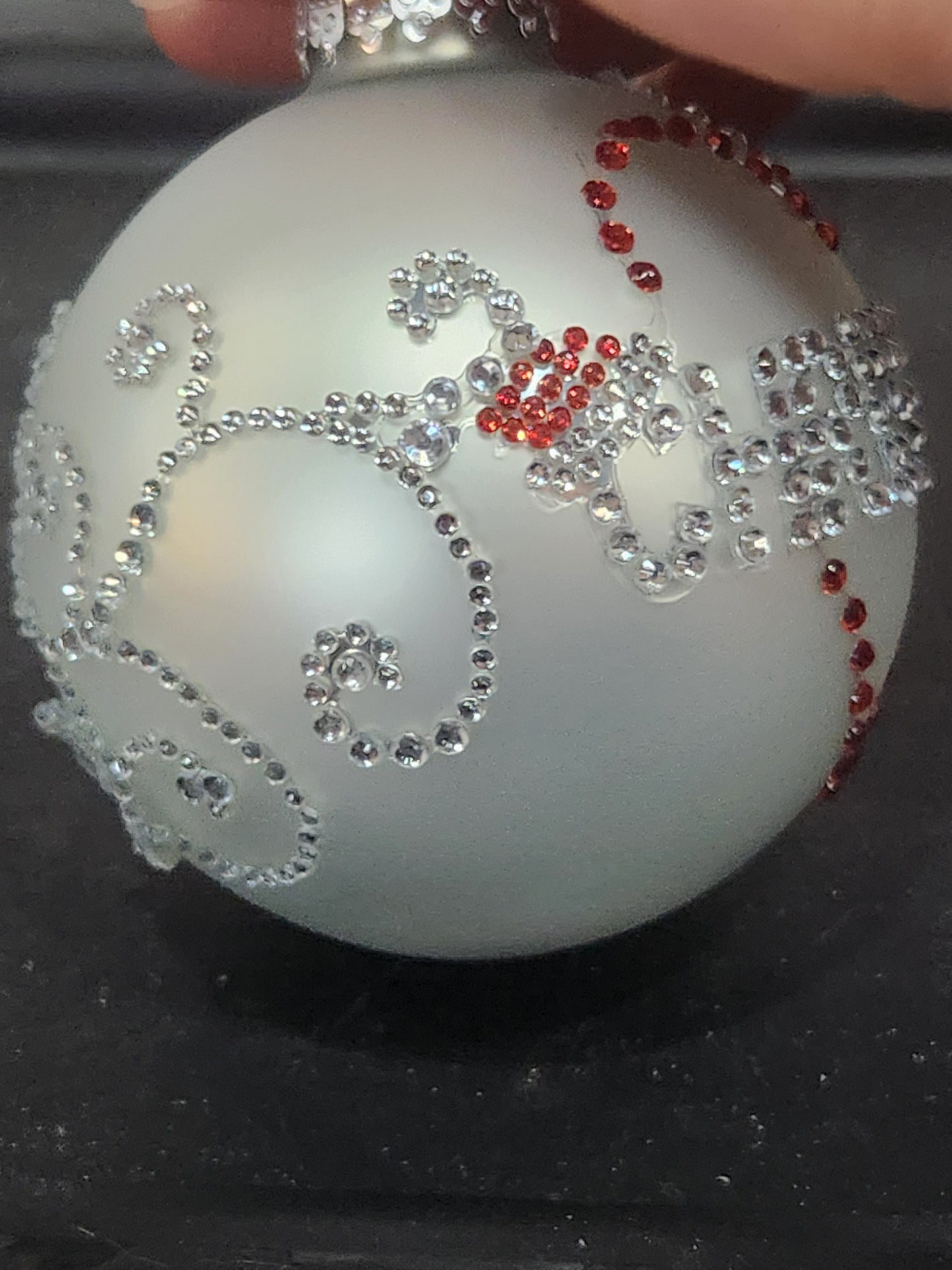 I love Christmas Bling by Krebs glass Chrristmas ornament