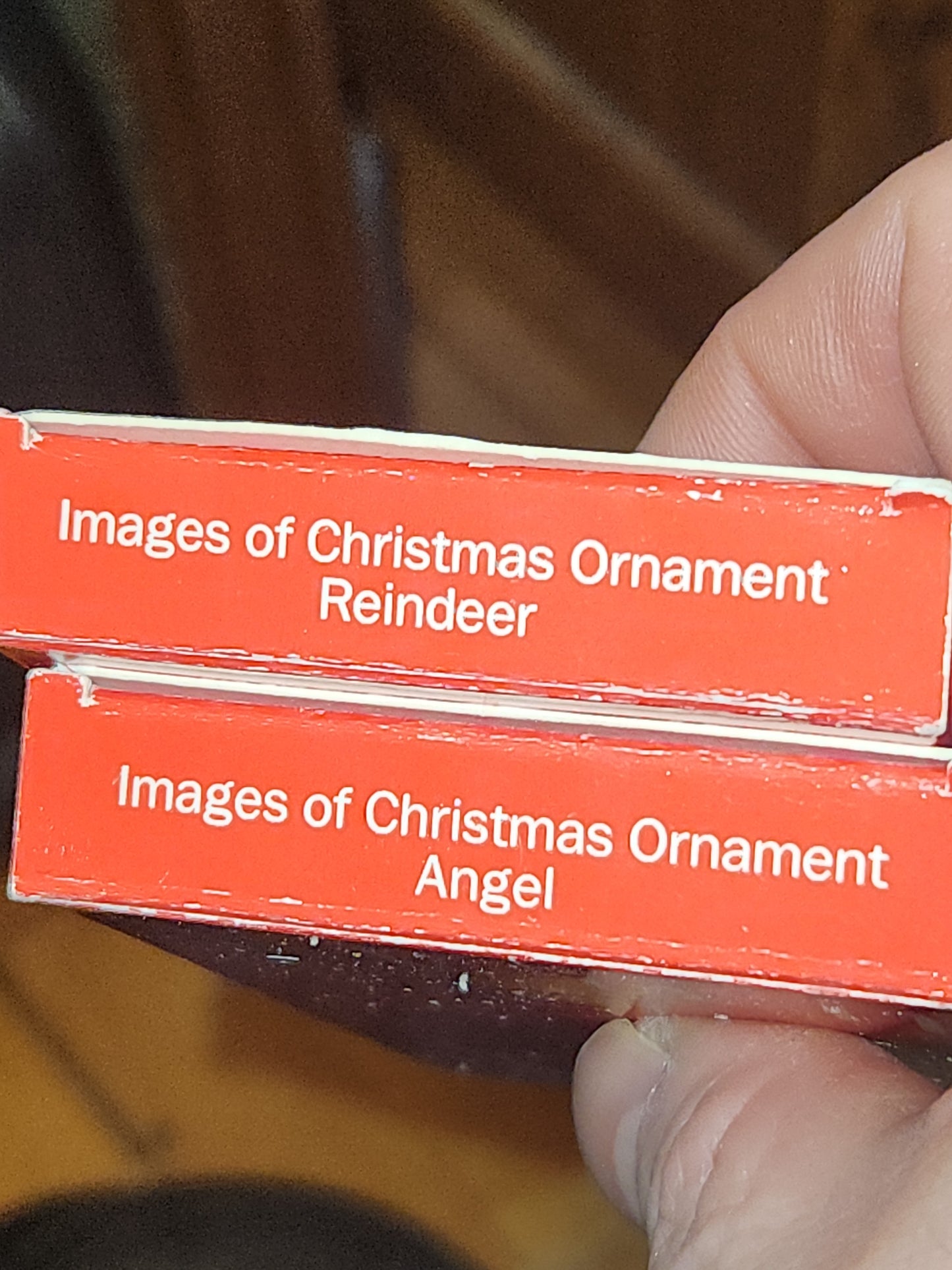 Vintage Avon Images Of Christmas Ornaments Rocking Horse and Reindeer àv61 AS IS