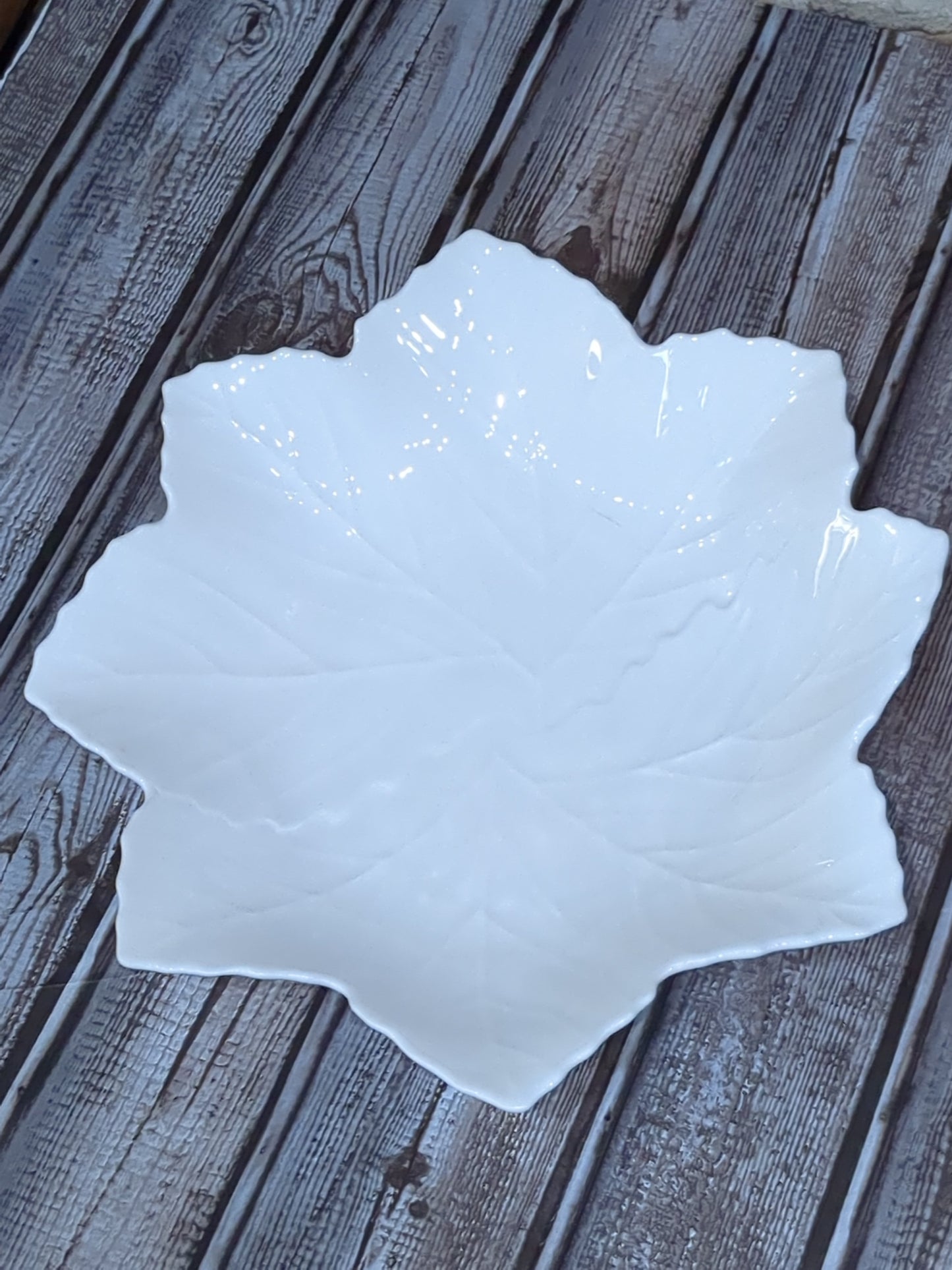 Fitz and Floyd White Leaf Bowl Bone China