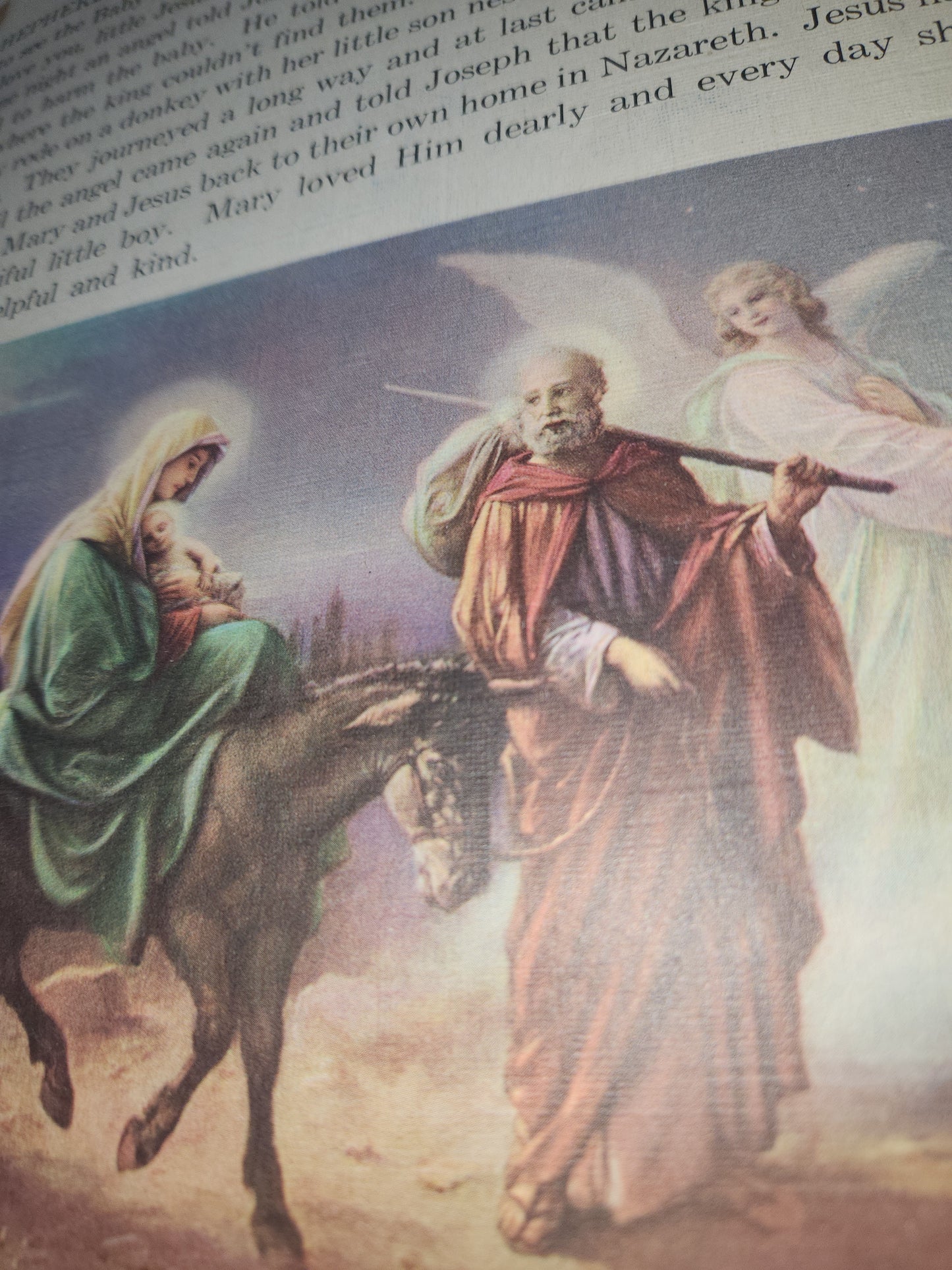 Vintage "The Story of Jesus" 2237 1939 Copyright Saalfield Publishing Co. USA Linen Large 12.5"