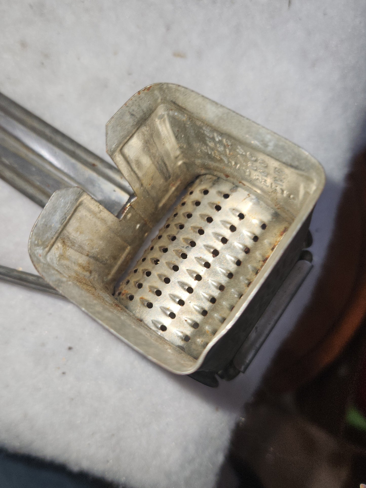 Vintage Mouli Cheese Grater Grinder With Wood small amount of Red Handle Made in France kit61