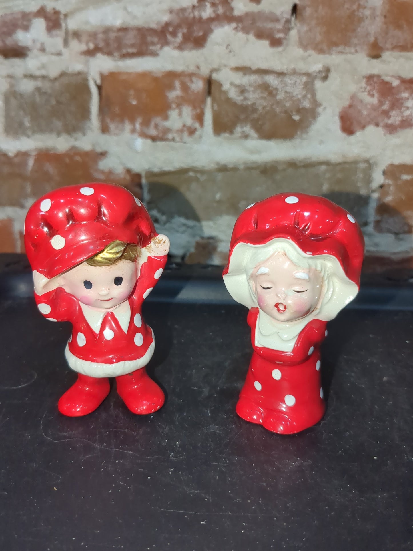 Vintage Inarco polka dot pair girl and boy made in Japan ina76